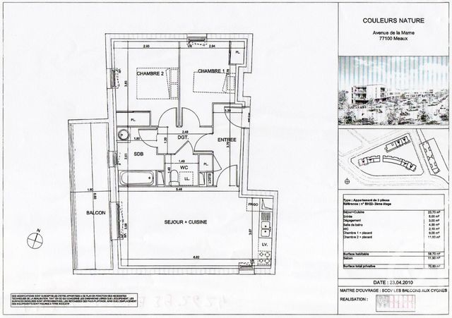 Afficher la photo en grand Appartement F3 à vendre - 3 pièces - 58.7 m2 - MEAUX - 77 - ILE-DE-FRANCE - Century 21 Icm Immobilier